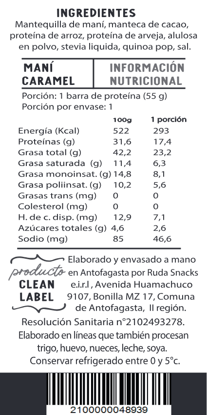 Tabla nutricional
